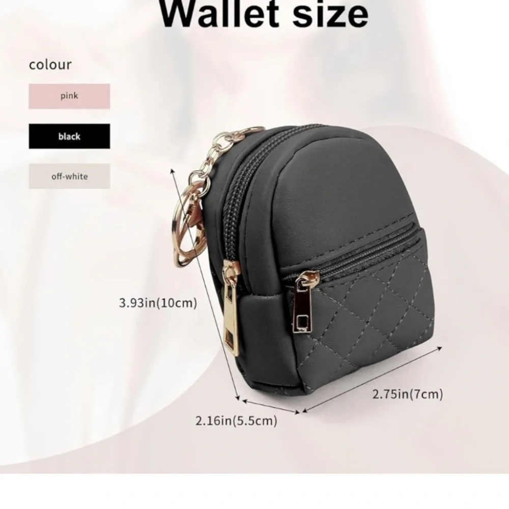 Mini Backpack Coin/Cosmetic Purse - Bag Charm Key Chain - Pink - Picture 8 of 8